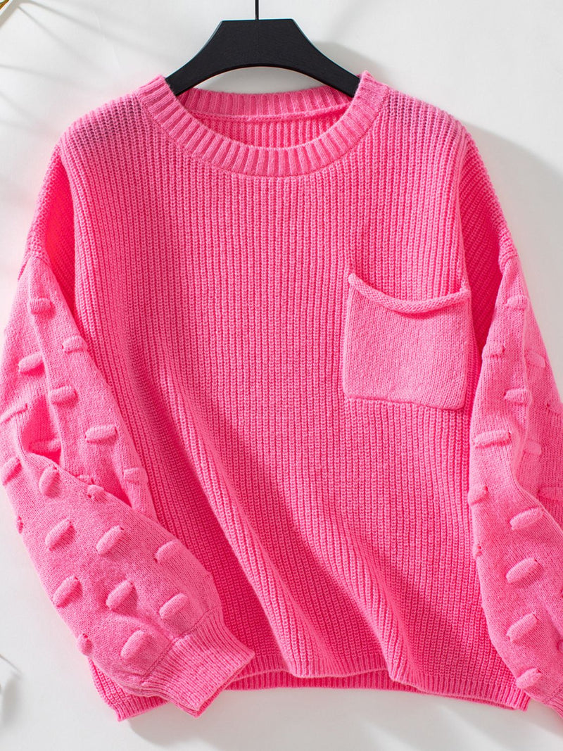 Round Neck Drop Shoulder Sweater