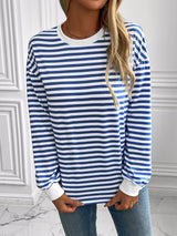 Ivy Lane Striped Round Neck Long Sleeve Sweatshirt