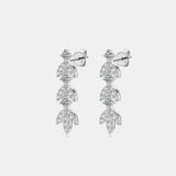 925 Sterling Silver Moissanite Leaf Earrings