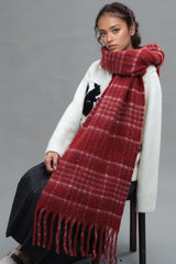 Fringe Plaid Thermal Scarf