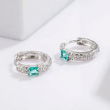 925 Sterling Silver Inlaid Zircon Earrings