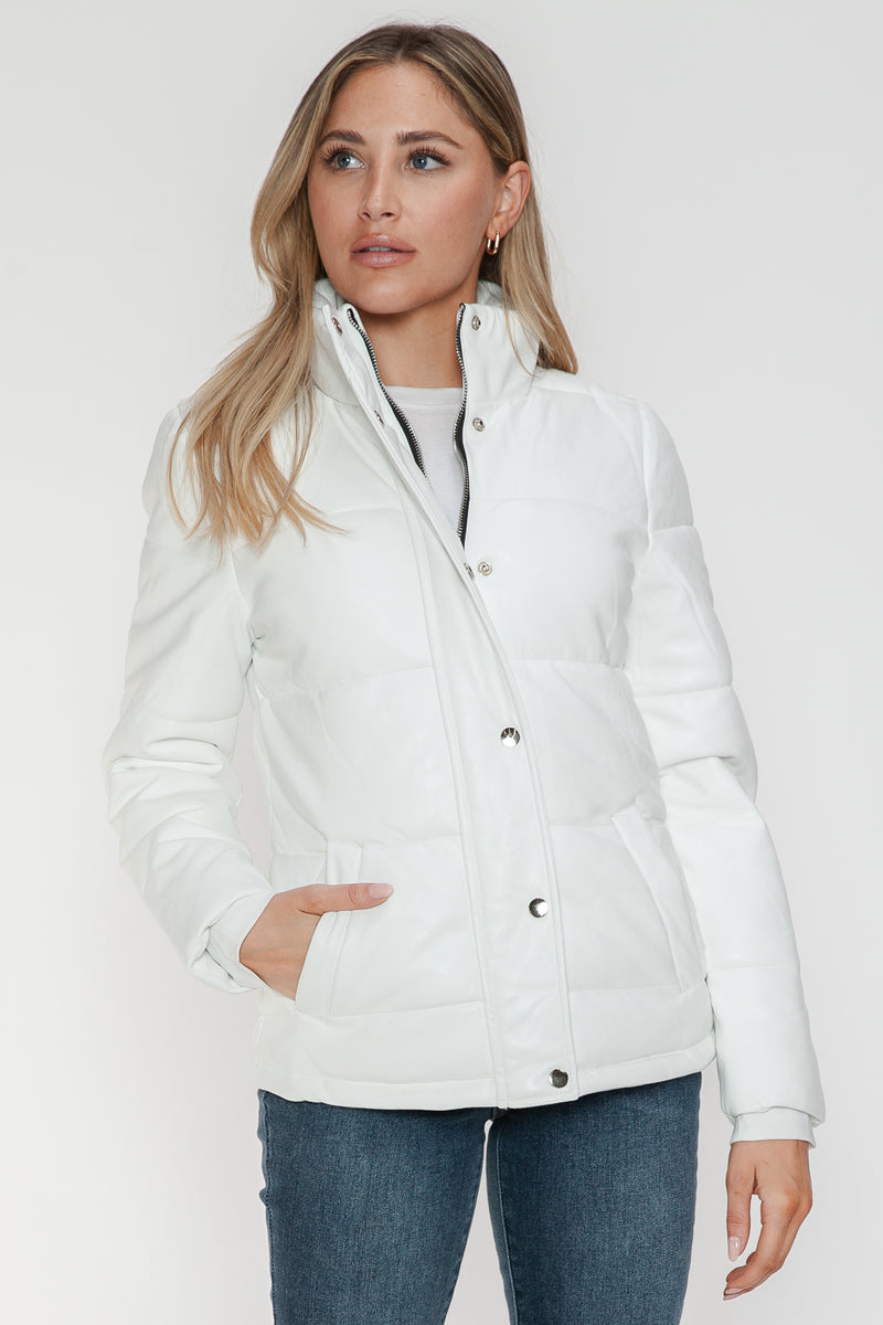 YMI Pocketed Zip Up Turtleneck Puffer Jacket