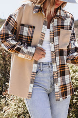 Plaid Button Up Long Sleeve Shacket