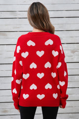 Angel Wings Heart Round Neck Long Sleeve Sweater