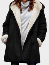 Full Size Pocketed Long Sleeve Hooded Toggle Jacket