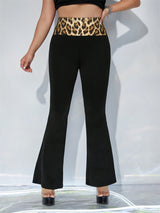 Leopard High Waist Flare Pants