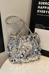 Sequin Braided Strap Shoulder Bag