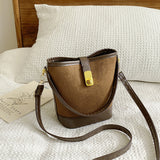 PU Leather Bucket Crossbody Bag