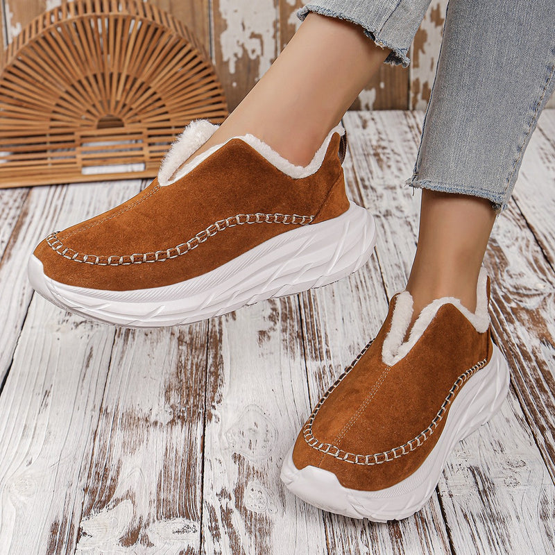 Thermal Suede Platform Slip-On Boots