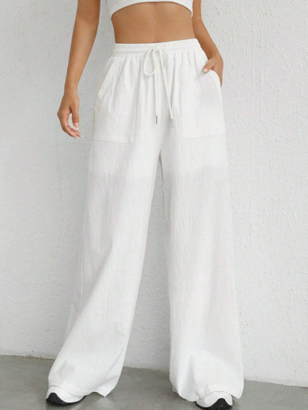 Drawstring Wide Leg Pants