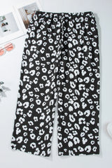 Plus Size Leopard Elastic Waist Pants