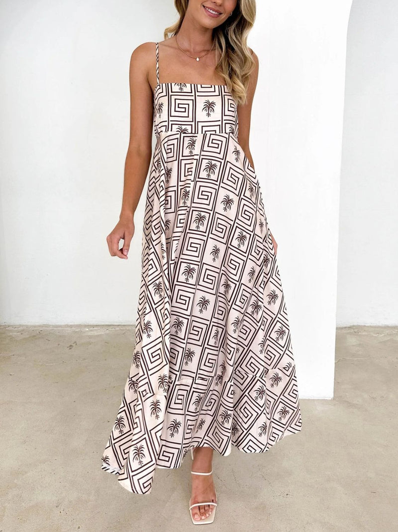 Printed Square Neck Cami Dress