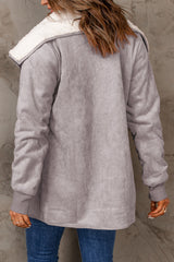 Open Front Long Sleeve Sherpa Jacket