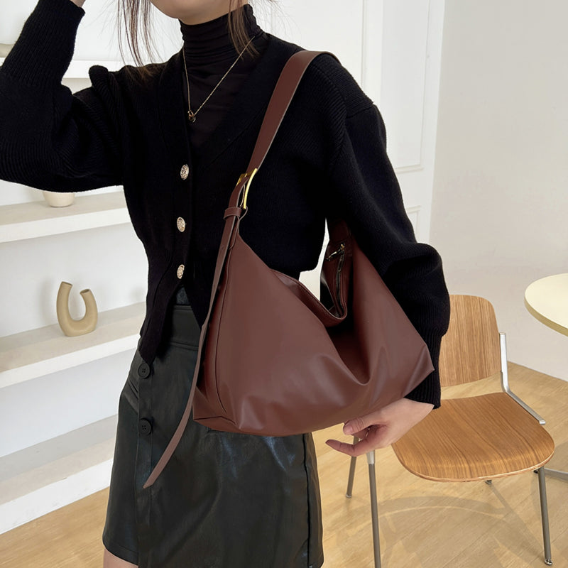 Adjustable Strap PU Leather Handbag