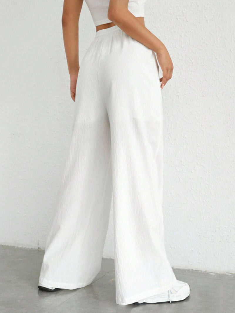 Drawstring Wide Leg Pants