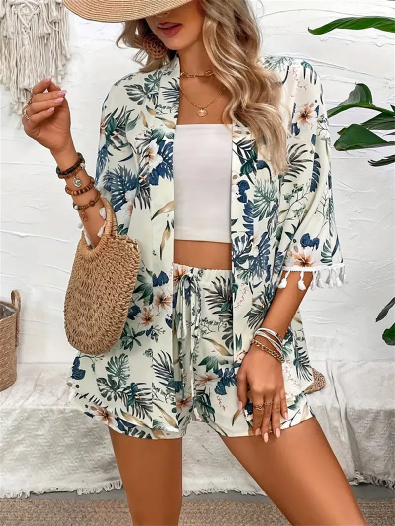 Printed Half Sleeve Top and Shorts Set