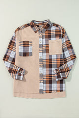 Plaid Button Up Long Sleeve Shacket