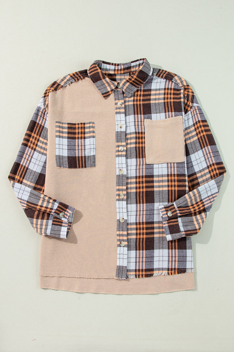 Plaid Button Up Long Sleeve Shacket