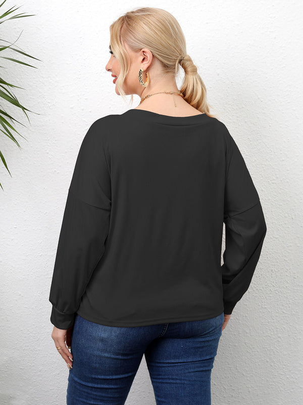 Plus Size Twisted Drop Shoulder T-Shirt