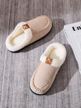 Contrast Round Toe Flat Slippers