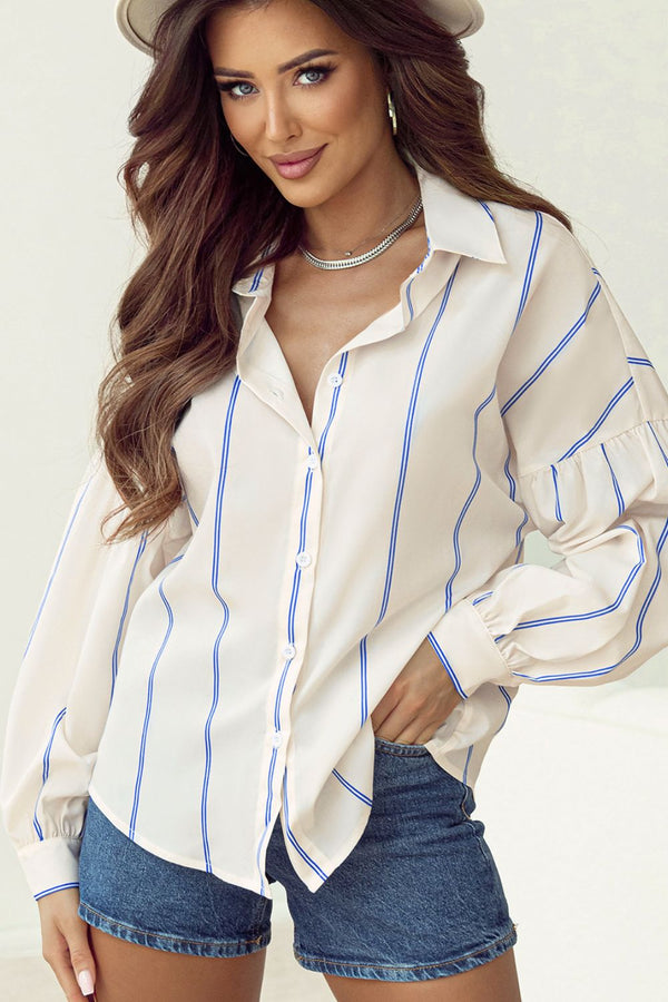 Stripe Drop Shoulder Long Sleeve Shirt