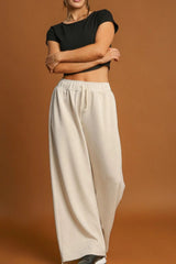 Drawstring Wide Leg Pants