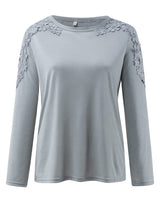 Full Size Cutout Round Neck Long Sleeve T-Shirt